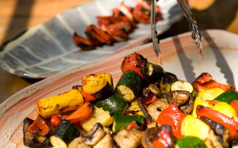 cooked vegetables and cooked paneer (Indian cheese)